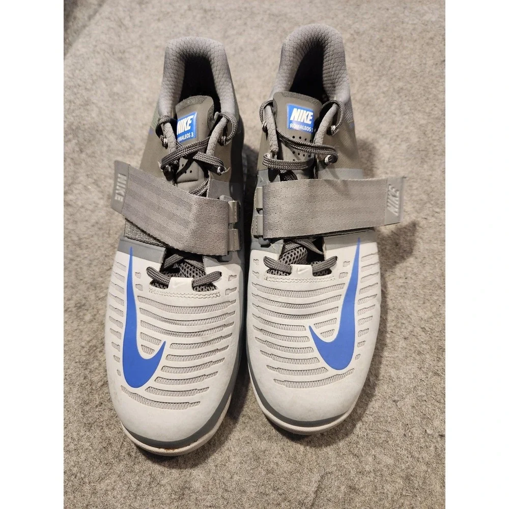 Nike Romaleos 3 Shoes Mens Size 11.5 Gray Weightlifting Training Gym Sneakers
